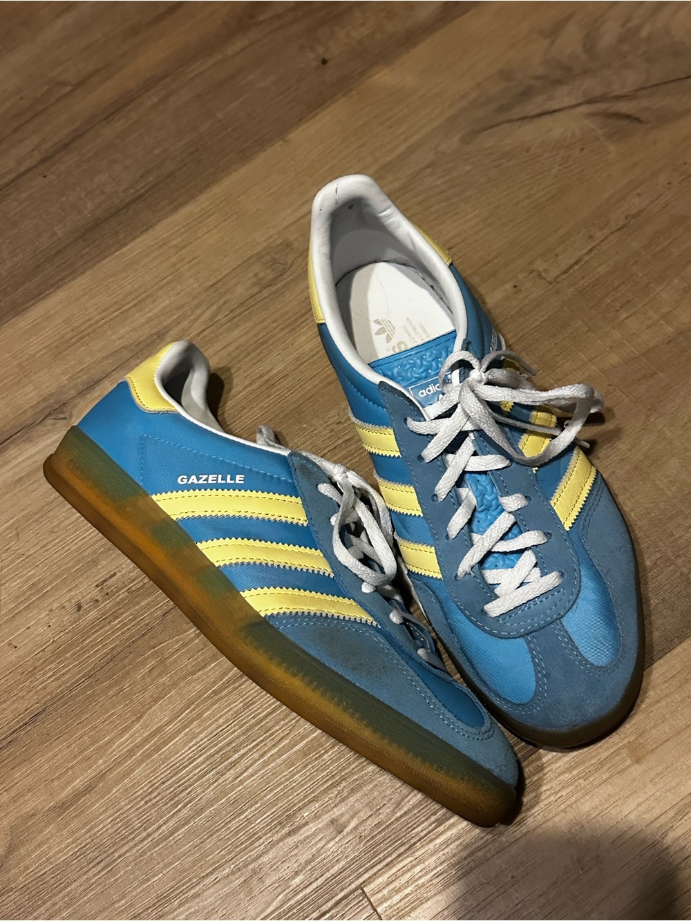 Adidas Gazelle Blue and Yellow Sneakers